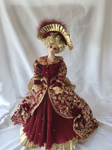 Franklin Heirloom Dolls Roslyn Gibson Girl Christmas Porcelain Doll 22in