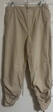 Free People Cargo Trekker Tan Pants Rouched Ankle Size XS