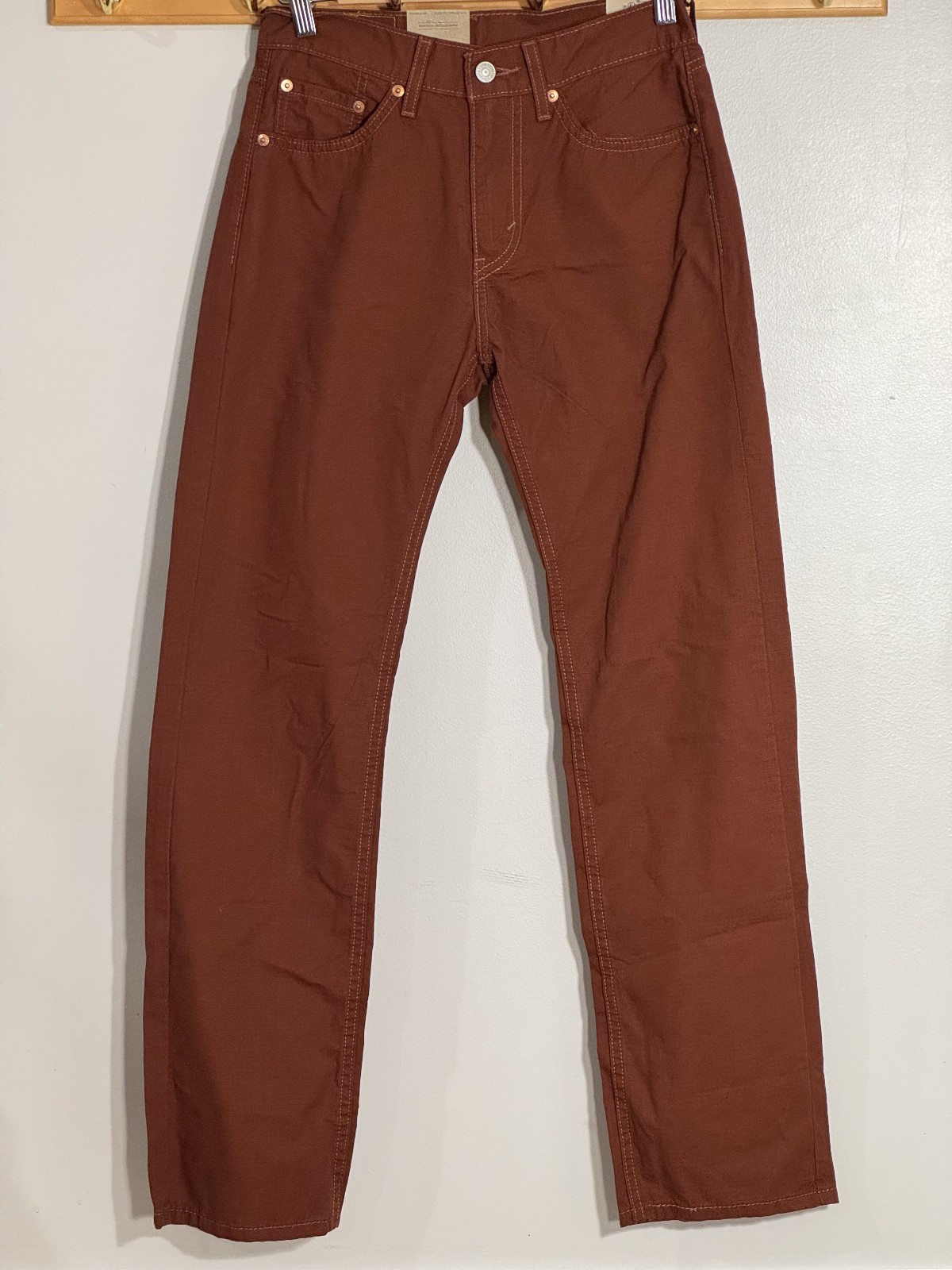 NEW Levi's 505 Men's Size 28 x 30 2022 Deadstock Rust Brown 100% Cotton Jeans