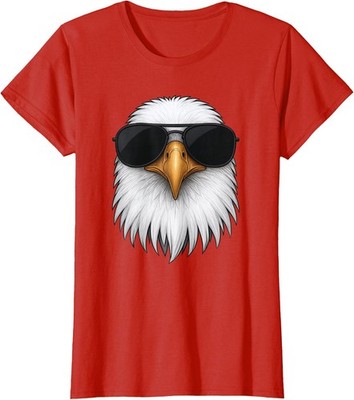 Eagle Head Sunglasses Cool Eagle Graphic Design Ladies' Crewneck T-Shirt