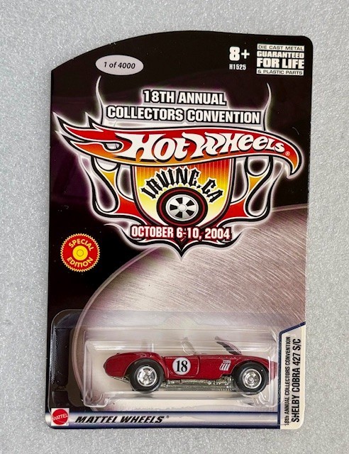 Hot Wheels 18th Annual Collectors Convention Shelby Cobra 427 S/C Red 1 of 4000
