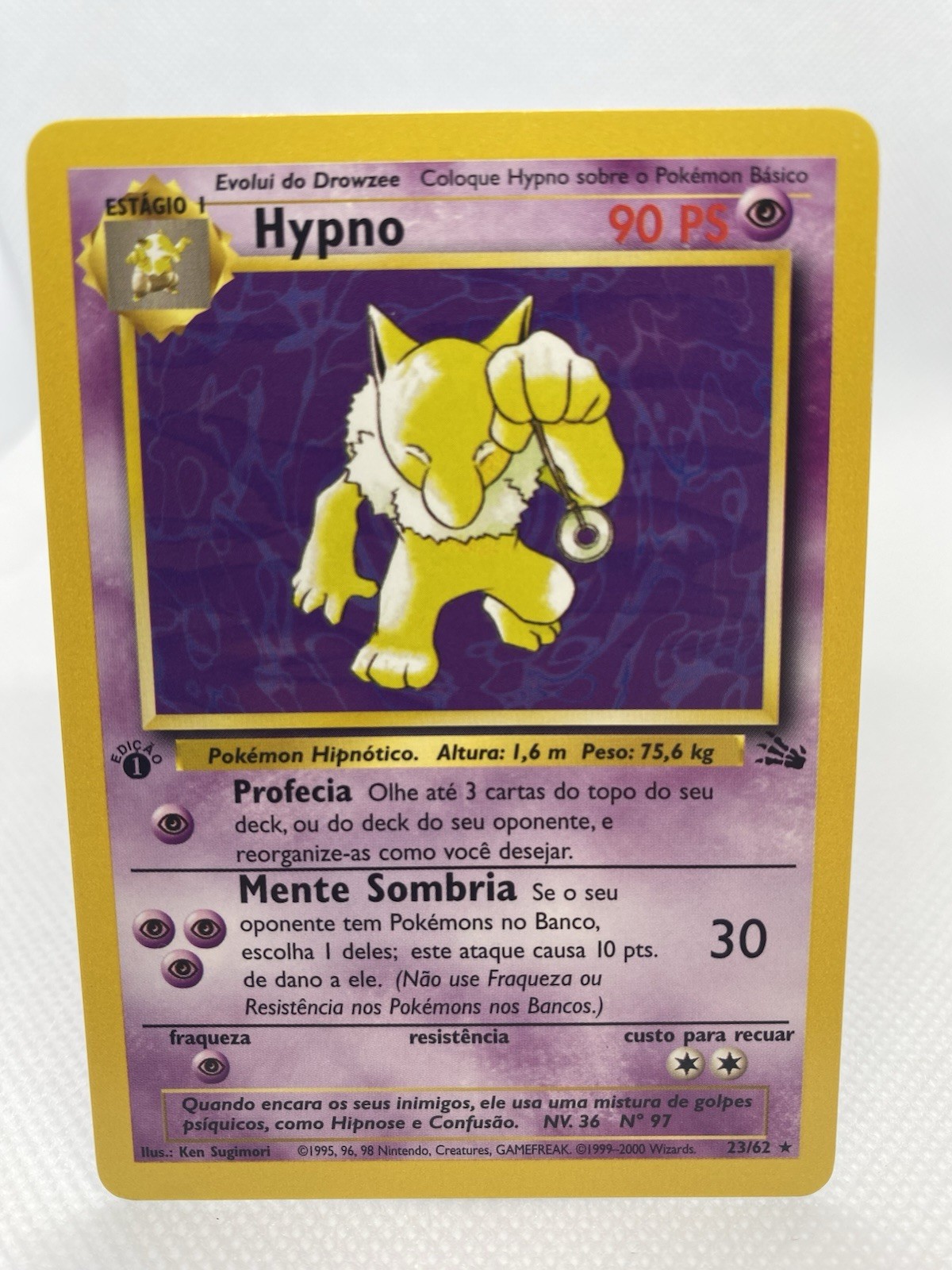 Hypno 23/62 - 1st Edition PORTUGUESE Fossil Non Holo Rare Pokemon Card