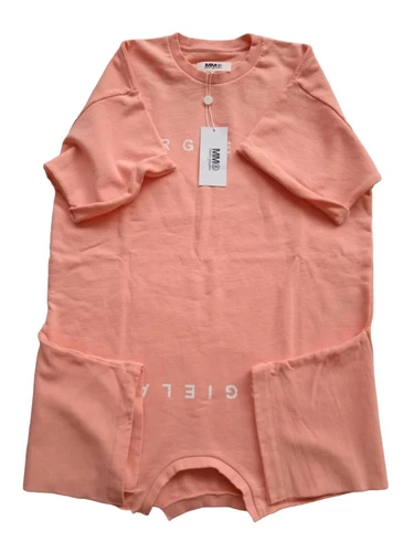 MM6 MAISON MARGIELA Vestito T Shirt Bambina Rosa Oversize Doppia 12 Anni RRP155 NUOVO