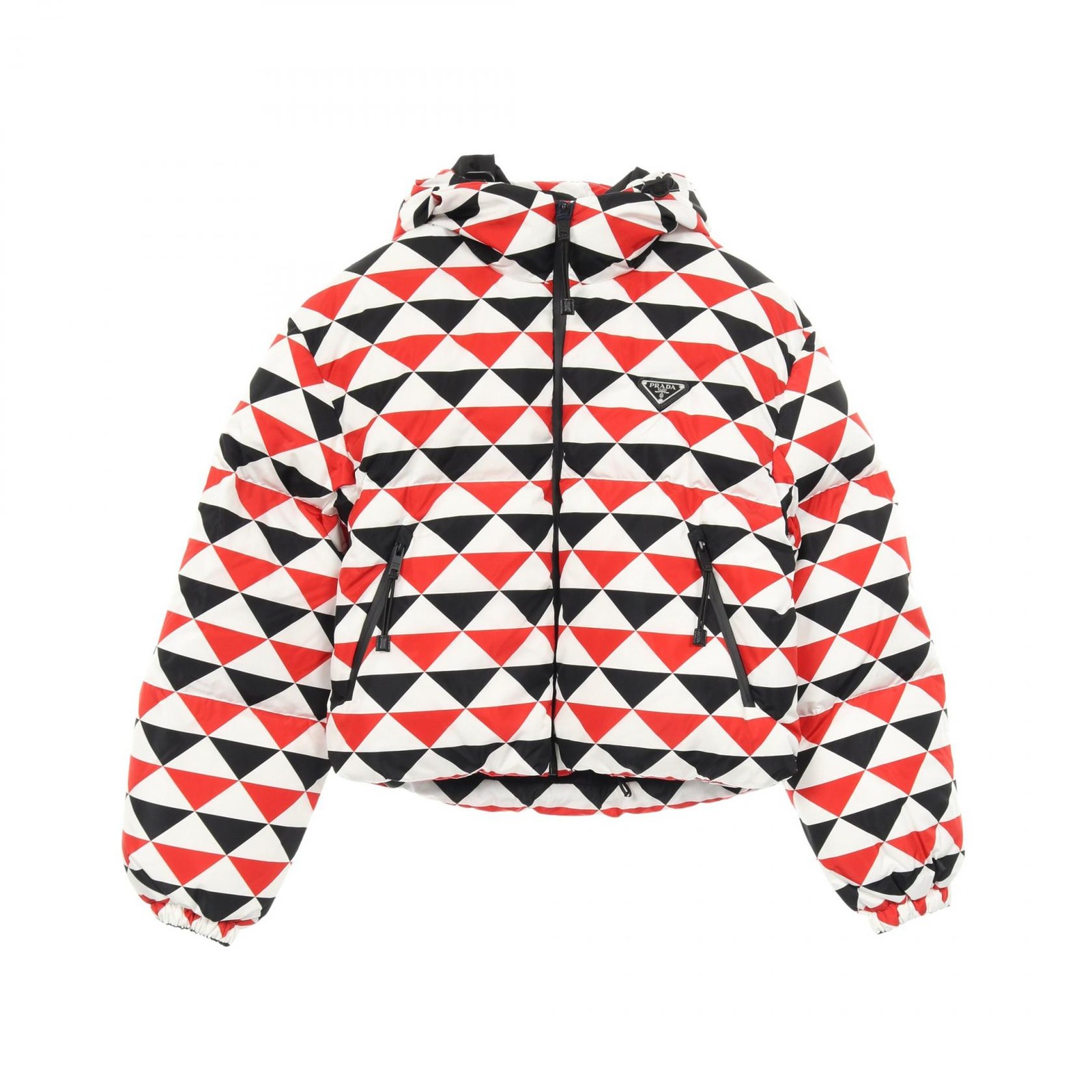 Prada Triangle Logo Down Jacket Nylon White / Bla… - image 1