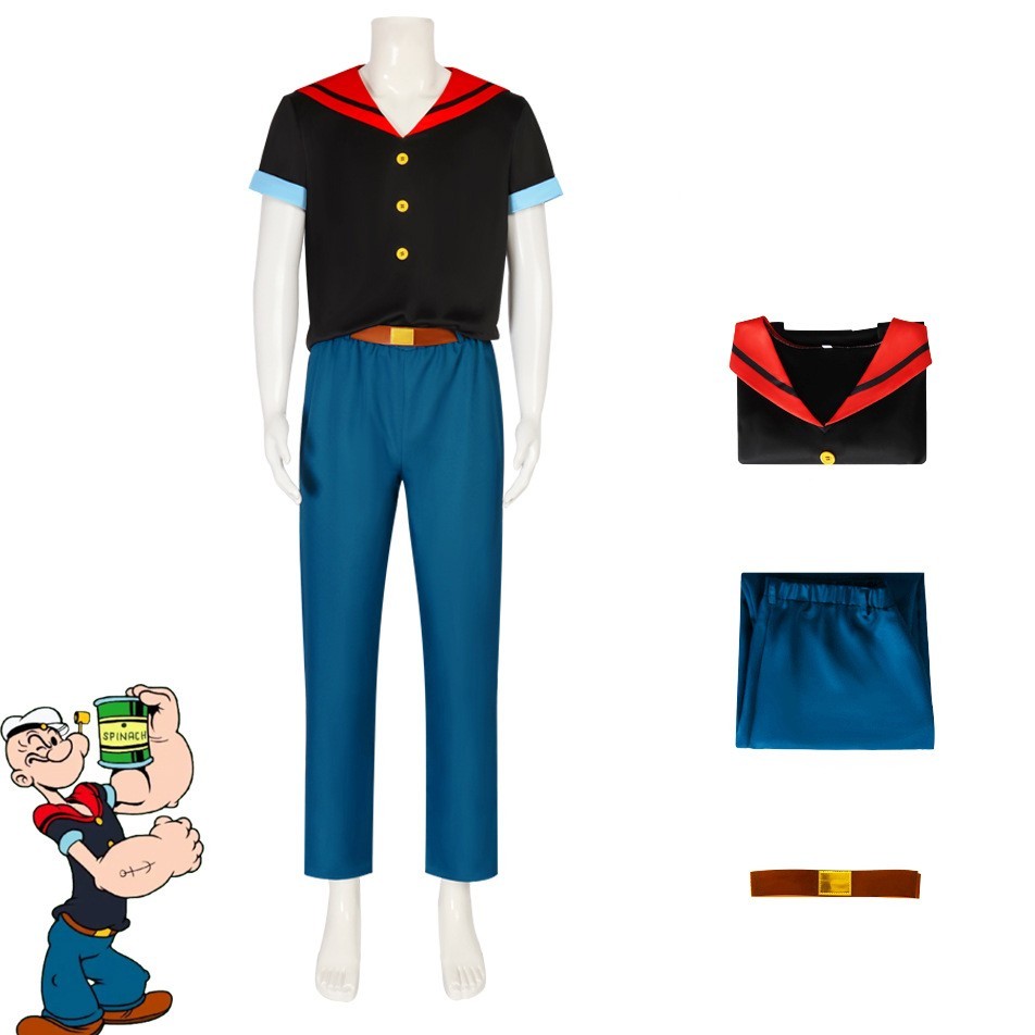 Disfraz de Dibujos Animados Popeye el Marinero Vintage para Adulto Talla Halloween Juegos con disfraces