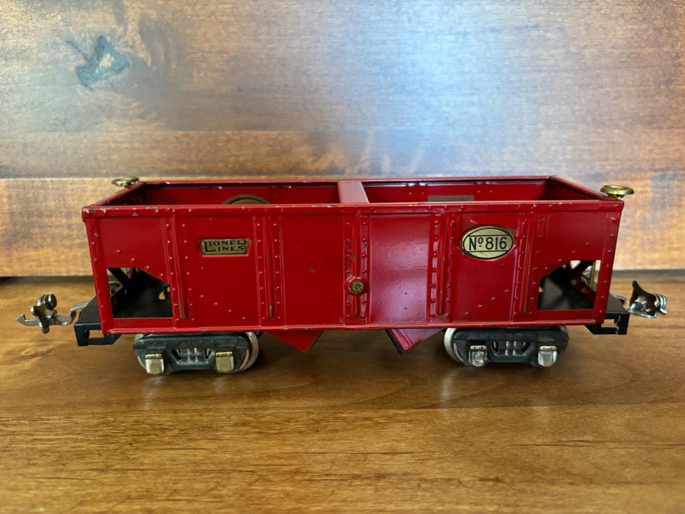 Lionel Pre-War 816 Red Hopper Car Original Very Good C6 Condition - Image 2 of 4