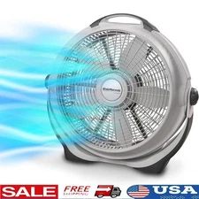 20 Inch Floor Fan Air Circulator 3 Speed Pivoting Head Large Room Ventilation US