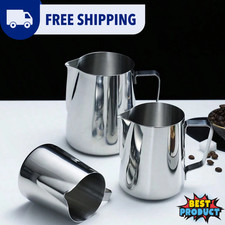 Stainless Steel Milk/Coffee Frothing Jug Metal Pitcher Frother Latte Container