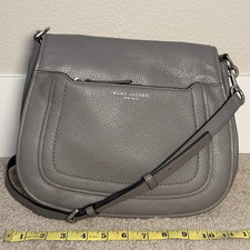Marc Jacobs, Empire City Messenger Crossbody Bag, gray, magnetic flap closure