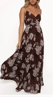 petal and pup brown floral dress Cami Midi Dress - Chocolate Brown