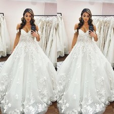 Gorgeous Wedding Dresses Off The Shoulder Flower Appliques Elegant Bridal Gowns