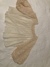 Vintage Sleeping Jacket In A Creamy Color And Lace Sleeves, Two Buttons