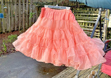 Peach Full Thick Crinoline Petticoat 2 Layers Square Dance Large