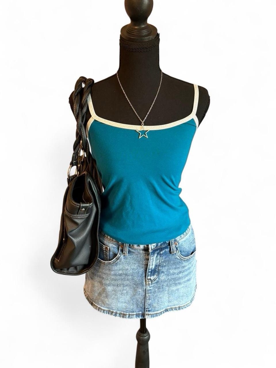 Joe Boxer Y2K Women’s Blue Shimmer Lined Tank Top, Size Small