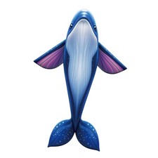 Whale Kite Cartoon for Adults Huge Easy Flyer for Travel Backyard Grassland