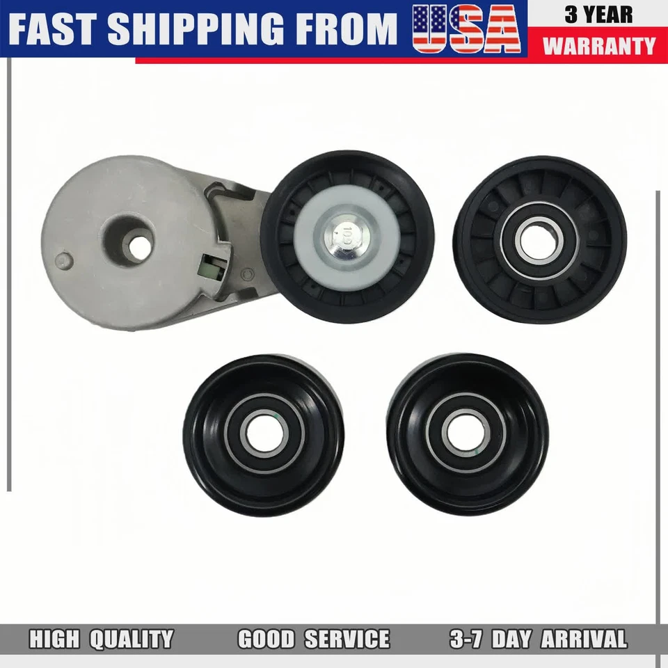 3x Conjunto de tensor con kit de polea para Chevrolet Malibu Equinox Pontiac Torrent Foto 2 de 4
