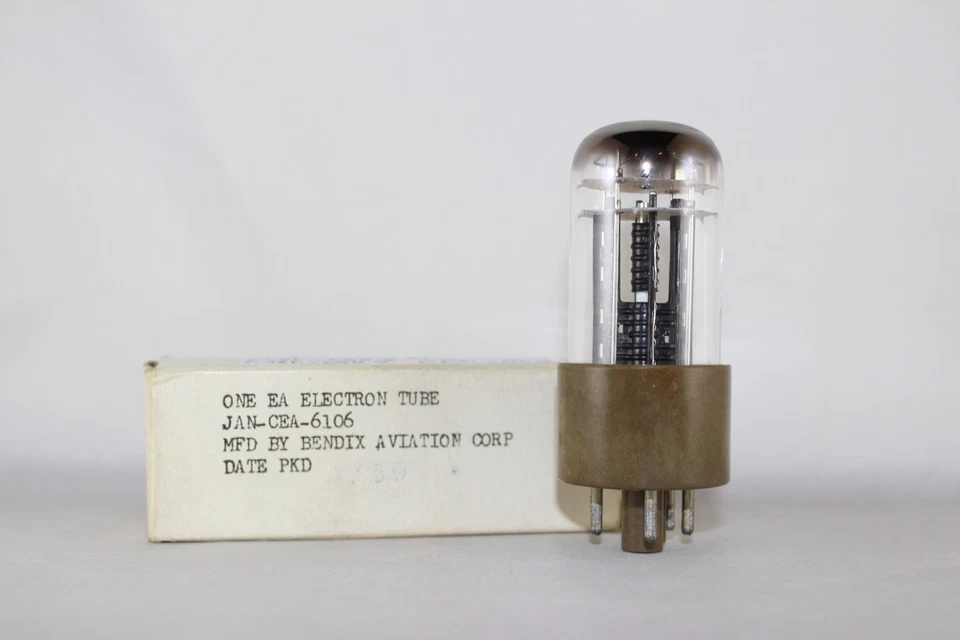 MINT NIB 1959 Vintage Bendix JAN-CEA-6106 SUPER Black 5Y3GT TESTS 100% NEW NOS++ - Image 2 of 4