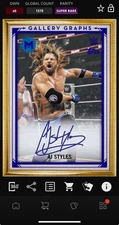 DIGITAL TOPPS WWE SLAM AJ Styles SUPER RARE ULTRAMARINE GALLERY GRAPHS Read