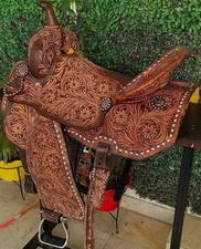 Western Leather Saddle Comfort Western Barrel Racing..