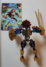 LEGO Chima Chi Laval Figure Incomplete With Manual And After Market Weapon 70200