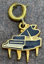 Vintage Black Grand Piano With Gold Charm  Mu...