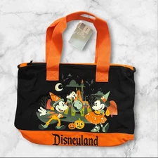 Disneyland Park 2025 Halloween Mickey Minnie Disney Black Tote Bag New With Tags