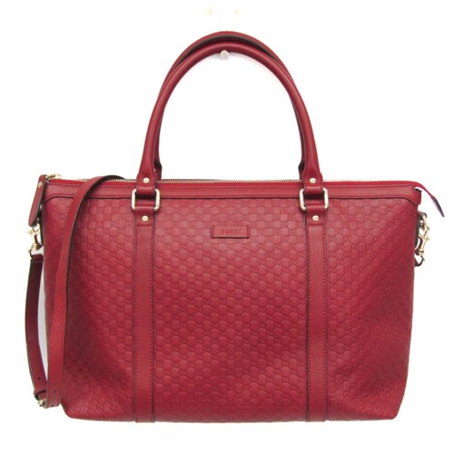 Gucci Micro Guccissima 449655 Women'S Leather Handbag Shoulder Bag Red Used