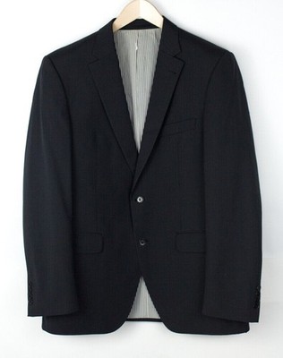 Digel Herren Blazer Jacke 100% Wolle Tweed Schwarz Größe L (52 - 42)