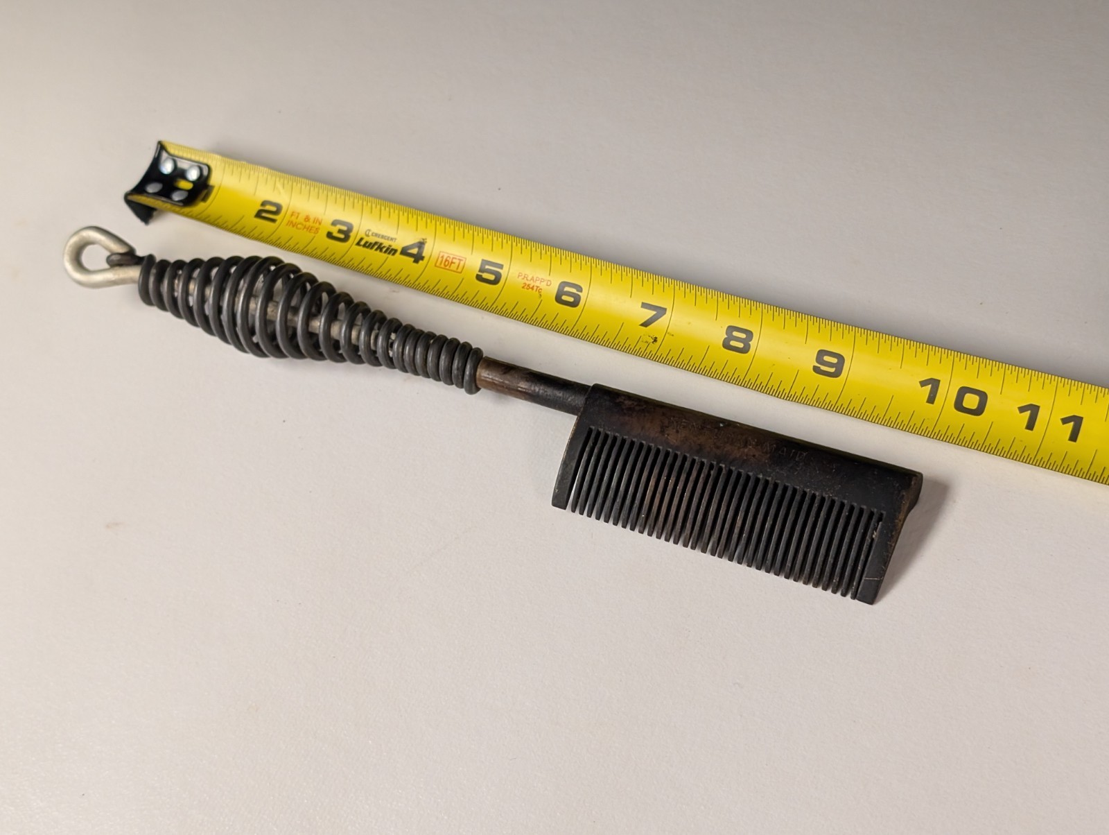 Vintage Kentucky Maid Brass Hair Straightener Pressing Hot Comb Metal Handle