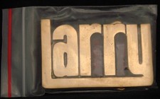 LF20161 NOS VINTAGE 1970s/80s CUT-OUT NAME LARRY SOLID BRASS BUCKLE