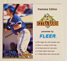 Paul Molitor 1994 Fleer Extra Bases Promo Uncut Toronto Blue Jays MM3
