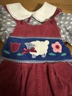 Vintage Girls 3T 2pc Sheep Corduroy Overalls Set — photo 2