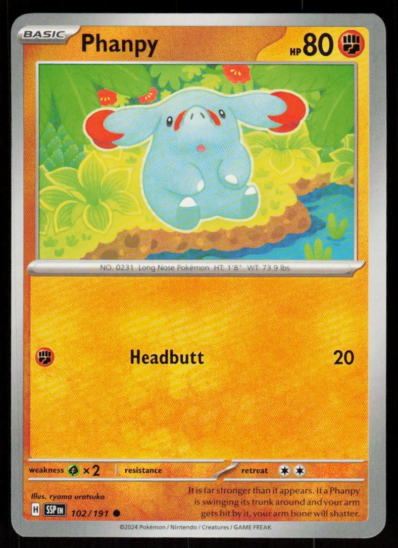 Phanpy 102/191 Common Surging Sparks Pokemon Near Mint