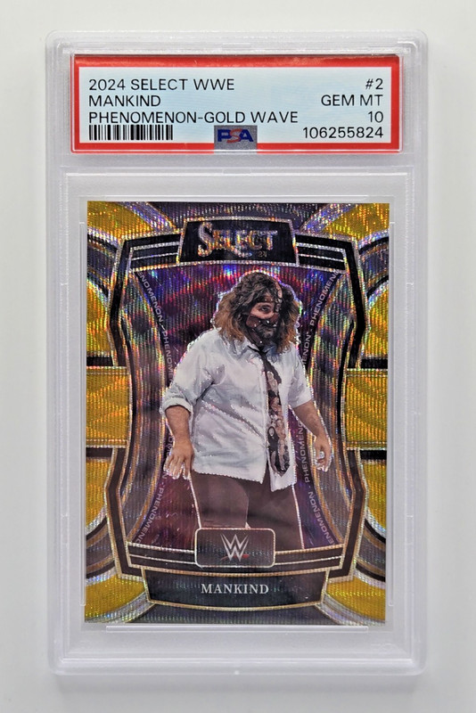 2024 Panini Select WWE MANKIND Phenomenon Gold Wave Prizm Wrestling #2 PSA 10