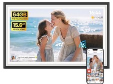 BIGASUO Digital Picture Frame Frameo 15.6" WiFi Electronic Photo Frames Large wi