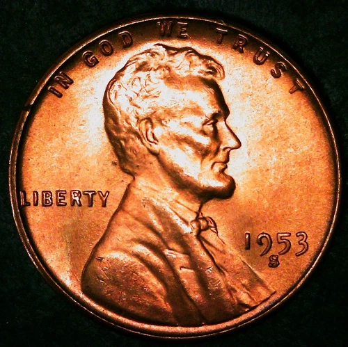 1953-S Lincoln Wheat Cent / Penny - BU /MS / Unc / Uncirculated - Free Shipping!