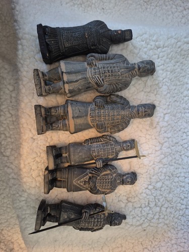 Set 6 Vintage Chinese Terracotta Warriors Soldiers Statues Figurines