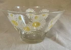 Vintage Anchor Hocking 10 1/2" White Daisy Glass Chip Salad Serving Bowl