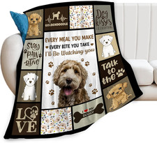 Goldendoodle Gifts Dog Throw Blanket Soft Fleece Flannel Bedding Golden Doodle G