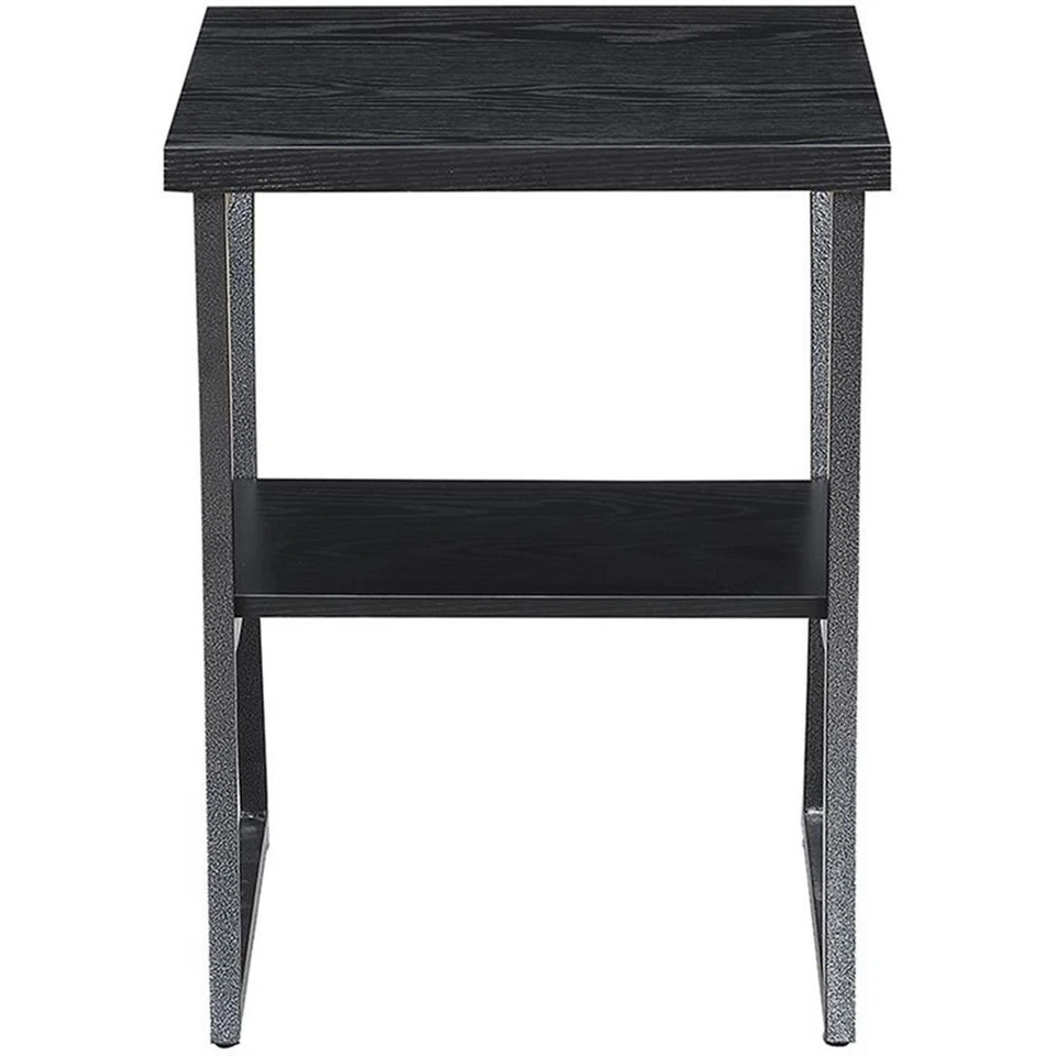 Convenience Concepts X-Calibur 18" Square End Table in Black Wood Finish - Image 4 of 4