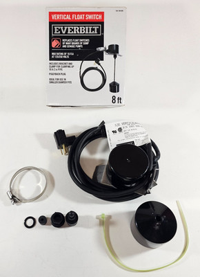 Everbilt Vertical Float Switch 8ft Model EBPBV for Sump Sewage Pumps Open Box