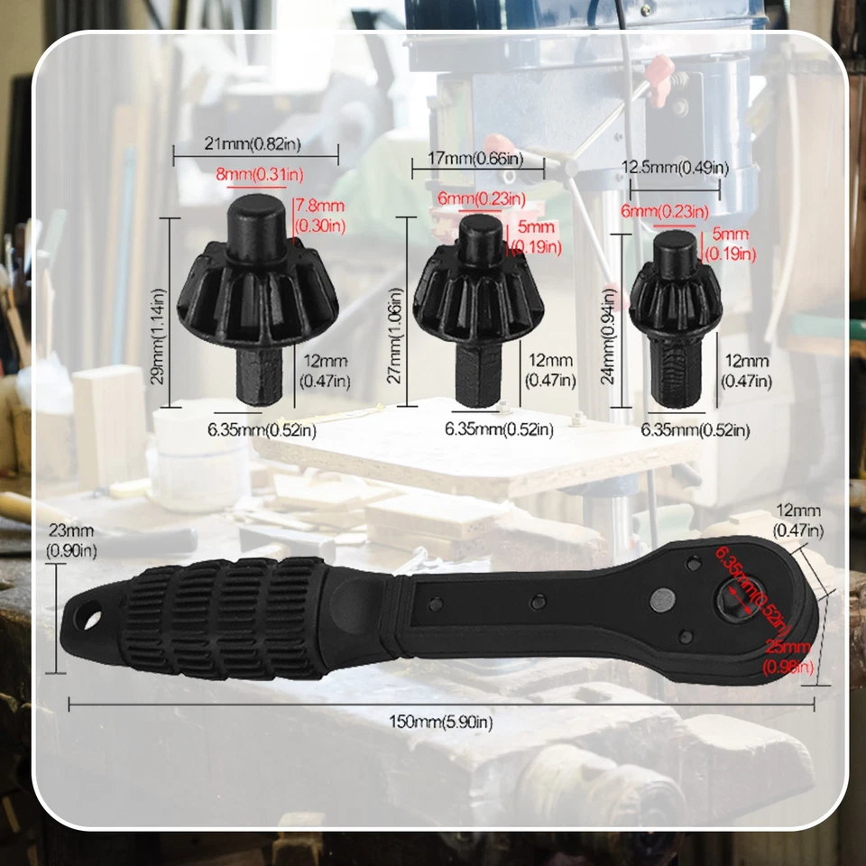 Llave de trinquete de portabrocas 2 en 1 herramienta de repuesto de llave universal Foto 2 de 4