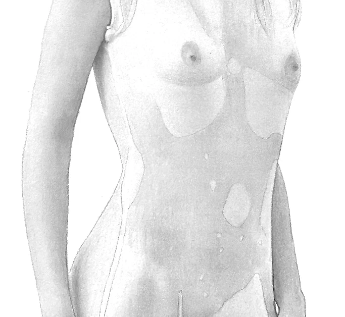 GIRL IN A WET DRESS Original Graphite Charcoal NUDE NAKED SEE THROUGH DRAWING - Image 4 of 4