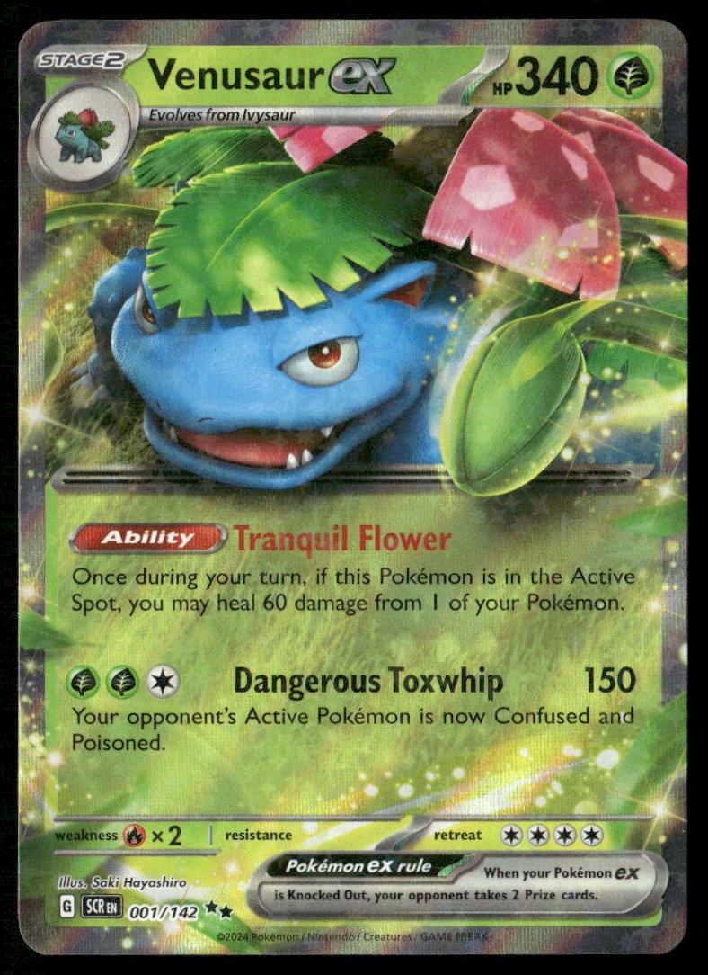 VENUSAUR EX 1/142 DOUBLE RARE STELLAR CROWN POKEMON HOLO NM