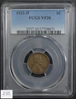 1922 D Lincoln Wheat Copper Cent 1C PCGS VF 20