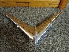 1955 Pontiac Chieftain Hood Ornament Chrome Used Original