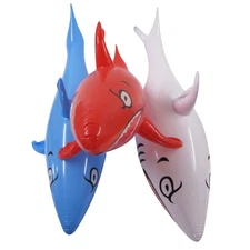 3pc 45" Inflatable Shark Set Swim Pool Water Float Blow Toy Floatie Party Decor