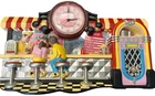 Vintage Coca-Cola Clock With Young Couple Sitting At An Ice Cream Counter