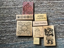 x7 Wooden Stamps - Christmas / Xmas Themed - Stamps