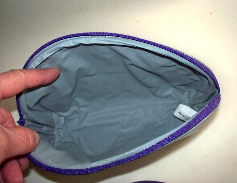 Bolsa de Cosméticos Avon, Estuche, Bolsa de Maquillaje de Viaje, Juego de 2 Colores Gris y Púrpura Foto 4 de 4